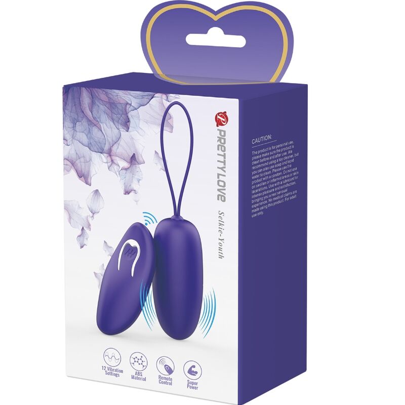 PRETTY LOVE Mini Ovo Vibratório Selkie Youth Violeta com Controle Remoto