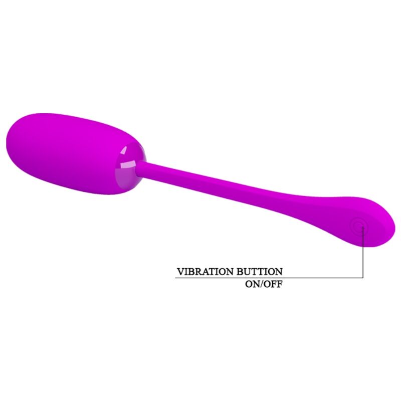 Close-up do Ovo Vibrante Recarregável Pretty Love Julius Roxo em silicone violeta, destacando sua forma ergonômica e suavidade.