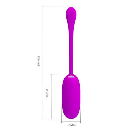 Close-up do Ovo Vibrante Recarregável Pretty Love Julius Roxo em silicone violeta, destacando sua forma ergonômica e suavidade.