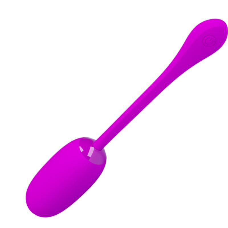 Close-up do Ovo Vibrante Recarregável Pretty Love Julius Roxo em silicone violeta, destacando sua forma ergonômica e suavidade.