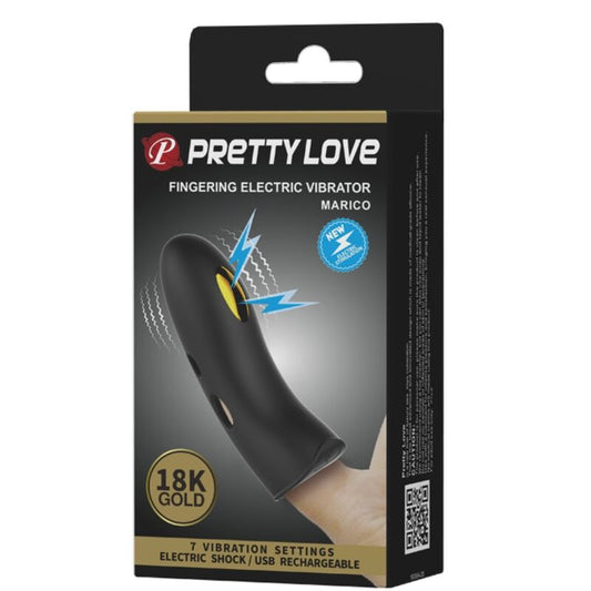 Capa de Dedo Eletroestimuladora Pretty Love, detalhe do silicone e painel de controlo.
