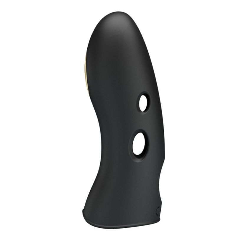 Capa de Dedo Eletroestimuladora Pretty Love, detalhe do silicone e painel de controlo.