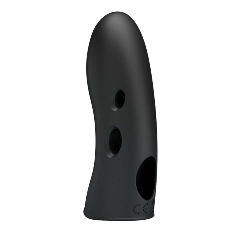 Capa de Dedo Eletroestimuladora Pretty Love, detalhe do silicone e painel de controlo.