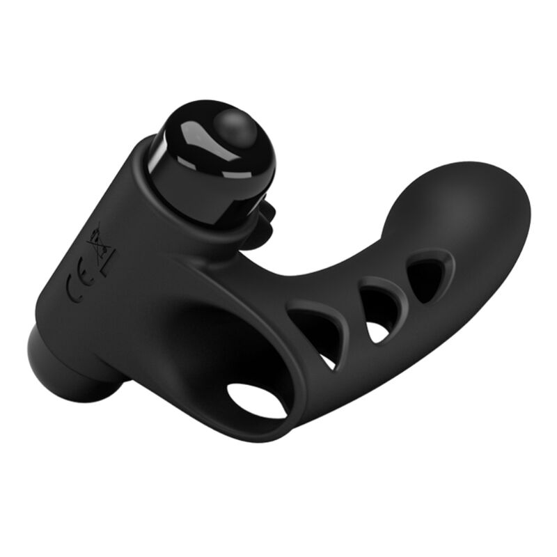 PRETTY LOVE Capa de Dedo Vibrador Orlando Preto, com design ergonómico e 10 funções de vibração.