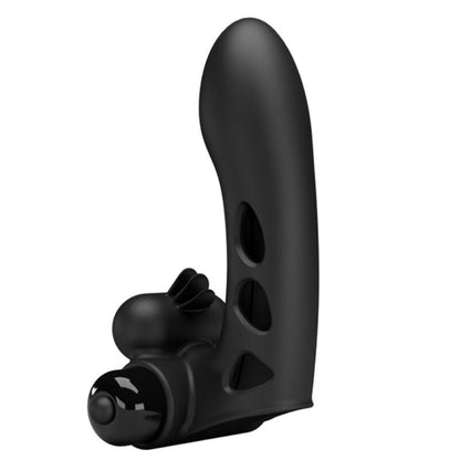 PRETTY LOVE Capa de Dedo Vibrador Orlando Preto, com design ergonómico e 10 funções de vibração.