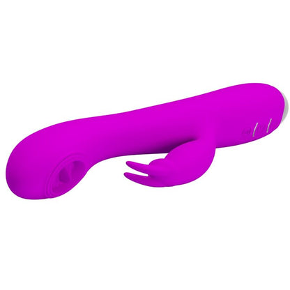 Close-up of the 'PRETTY LOVE Vibrador Rachel Recarregável com Ventosa e Ponta de Língua' showing its texture and features.