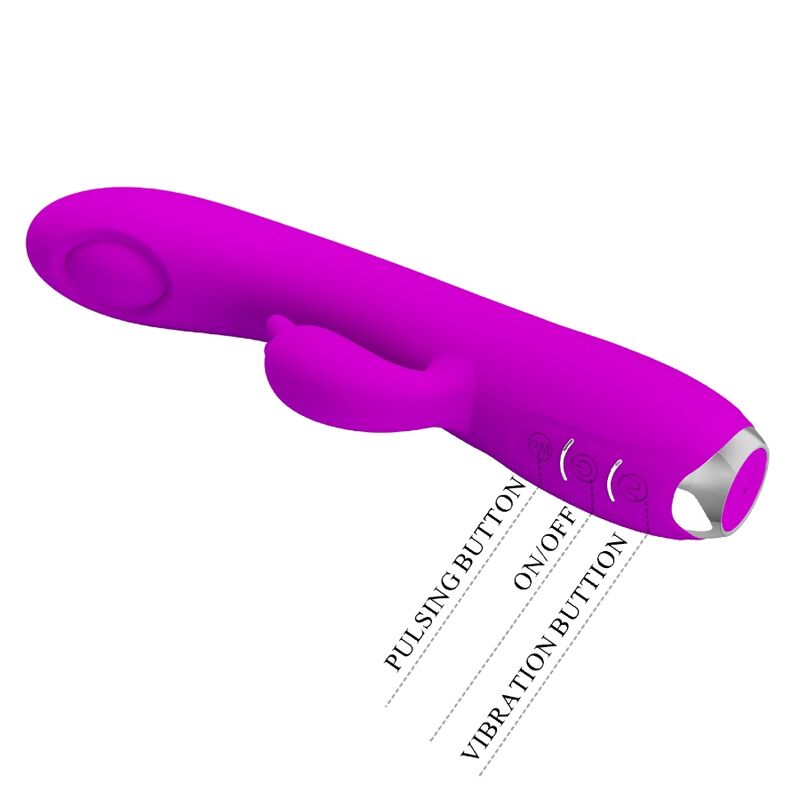 Close-up do Vibrador Recarregável Pretty Love Regina com Onda Pulsante e Sucção, na cor violeta.