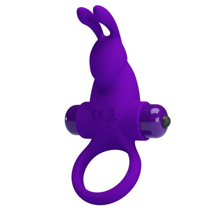 Anel Vibrador Coelhinho PRETTY LOVE Roxo para pénis com estimulador de clítoris