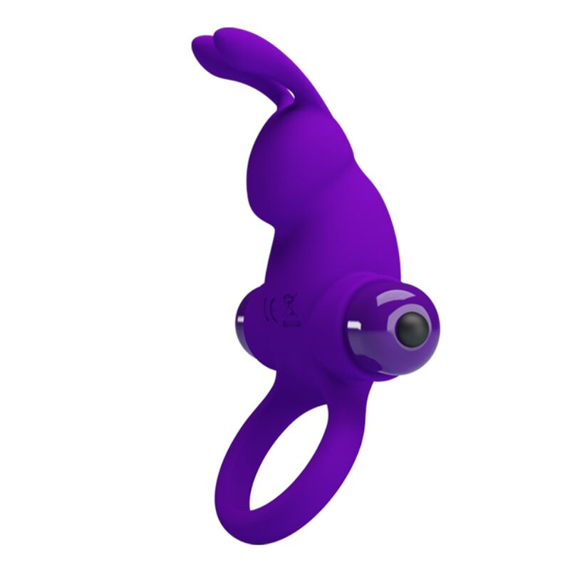 Anel Vibrador Coelhinho PRETTY LOVE Roxo para pénis com estimulador de clítoris