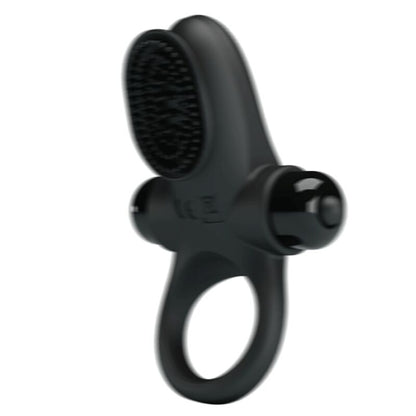 Anel vibrador peniano PRETTY LOVE II preto em silicone com 10 funções.