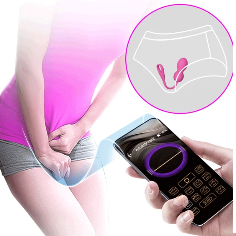 PRETTY LOVE Bolas Vibratórias Recarregáveis Elvira Rosa com App para exercícios de Kegel e prazer.