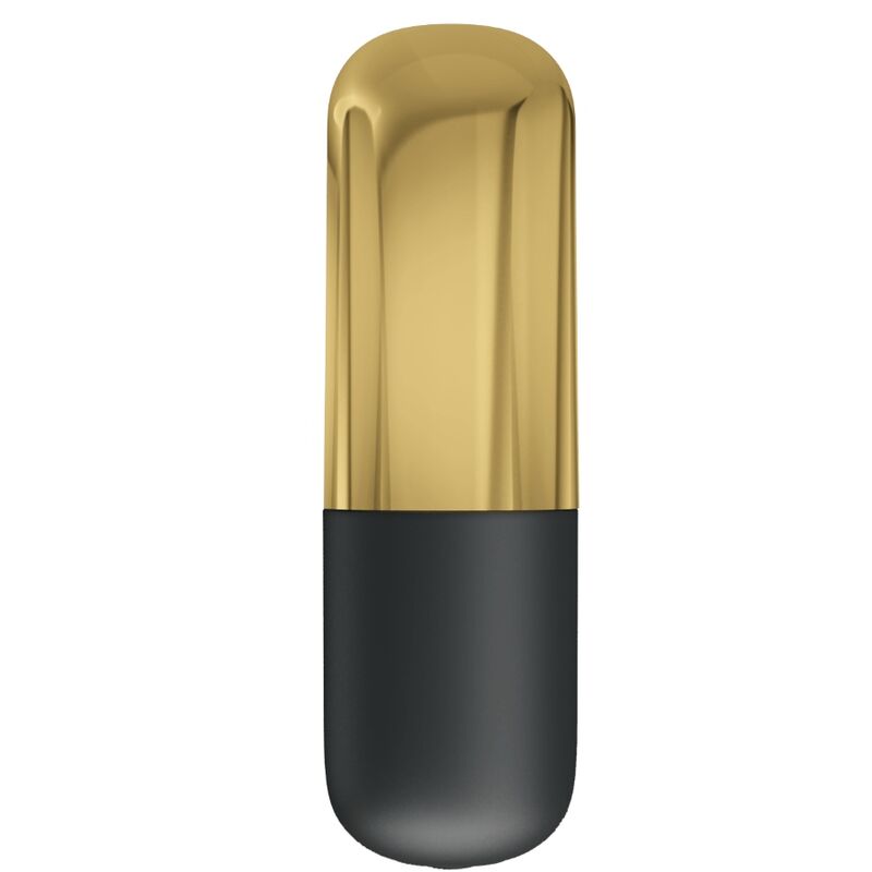 PRETTY LOVE Vibrador Bala Recarregável Dourado com 12 Funções, close-up do design elegante e material.