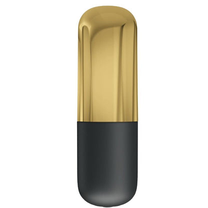 PRETTY LOVE Vibrador Bala Recarregável Dourado com 12 Funções, close-up do design elegante e material.