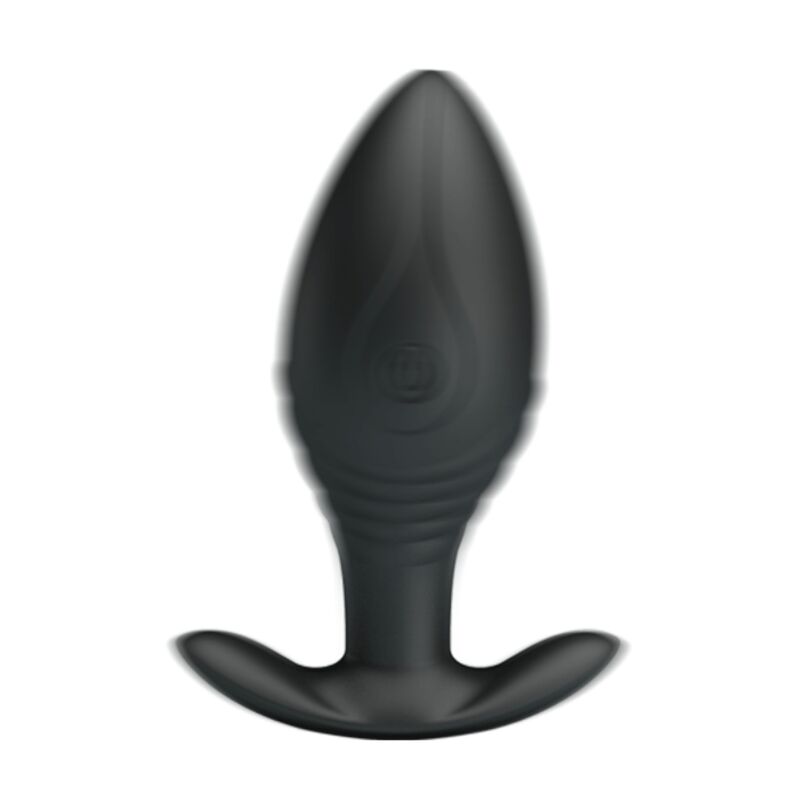 Close-up of the PRETTY LOVE Vibrador Anal Plug Regina Recarregável Preto showing its design and features.