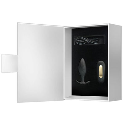 Close-up of the PRETTY LOVE Vibrador Anal Plug Regina Recarregável Preto showing its design and features.