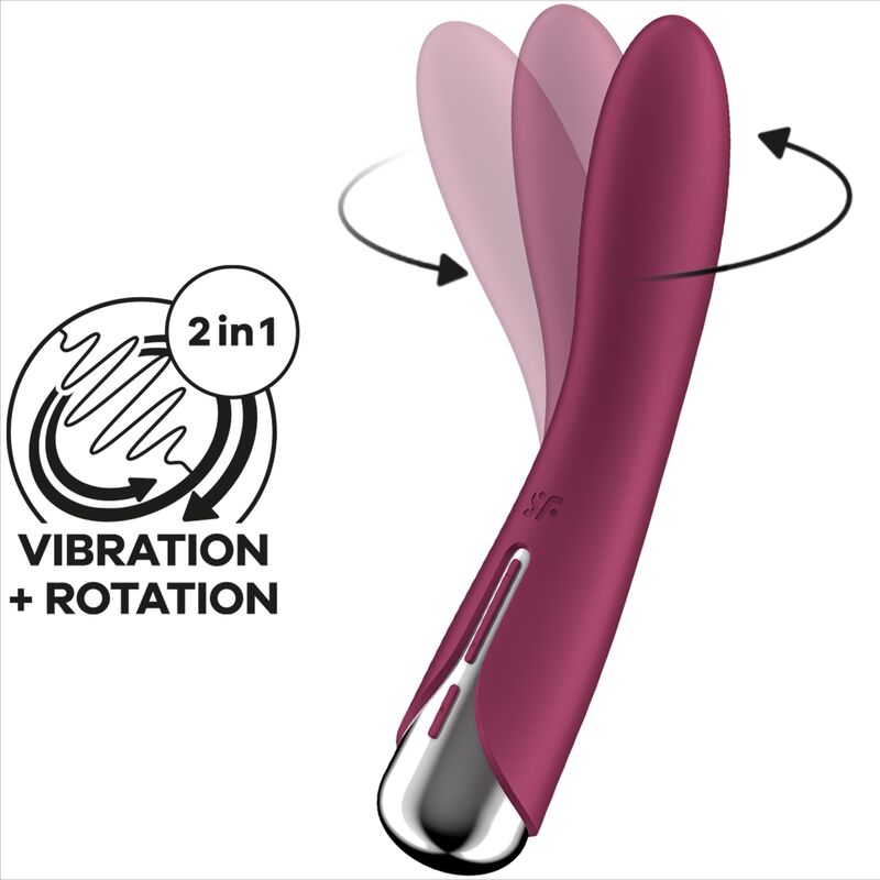 Vibrador Satisfyer Rotator G-Spot Vibe 1 Vermelho, detalhe da cabeça rotativa e silicone