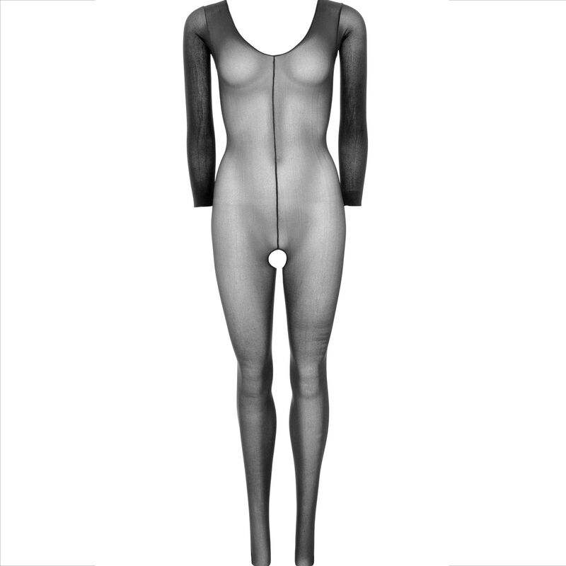 Bodystocking Leg Avenue Manga Comprida Preto, detalhe da textura e design sensual.