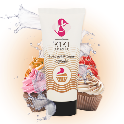 KIKÍ TRAVEL Lubrificante Cupcake 50ml com embalagem atraente e detalhes do produto