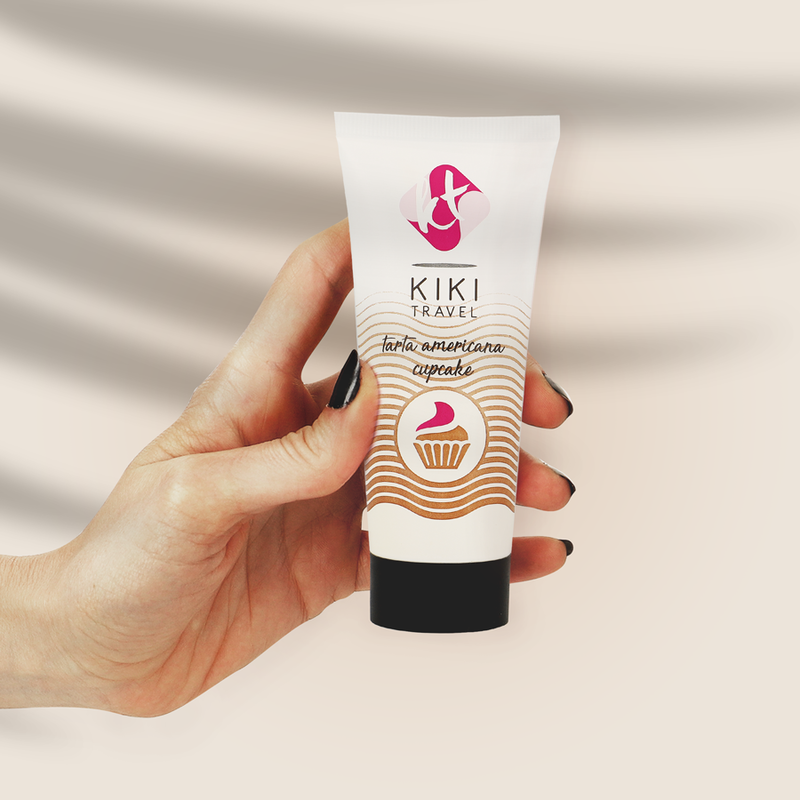 KIKÍ TRAVEL Lubrificante Cupcake 50ml com embalagem atraente e detalhes do produto