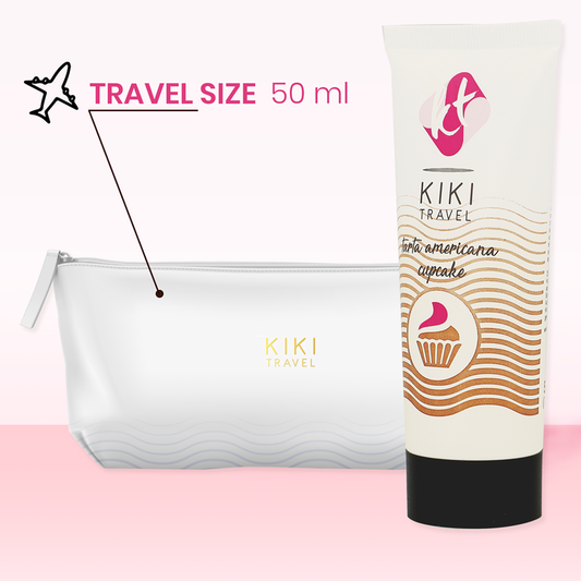 KIKÍ TRAVEL Lubrificante Cupcake 50ml com embalagem atraente e detalhes do produto