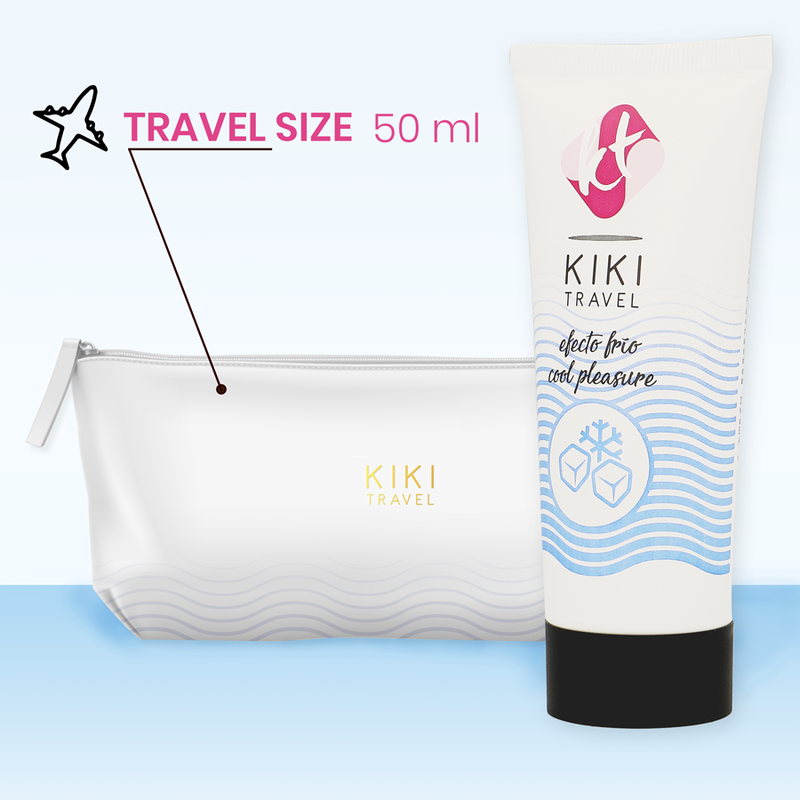 KIKÍ TRAVEL Lubrificante com Efeito de Refrigeração 50ml para conforto e hidratação.