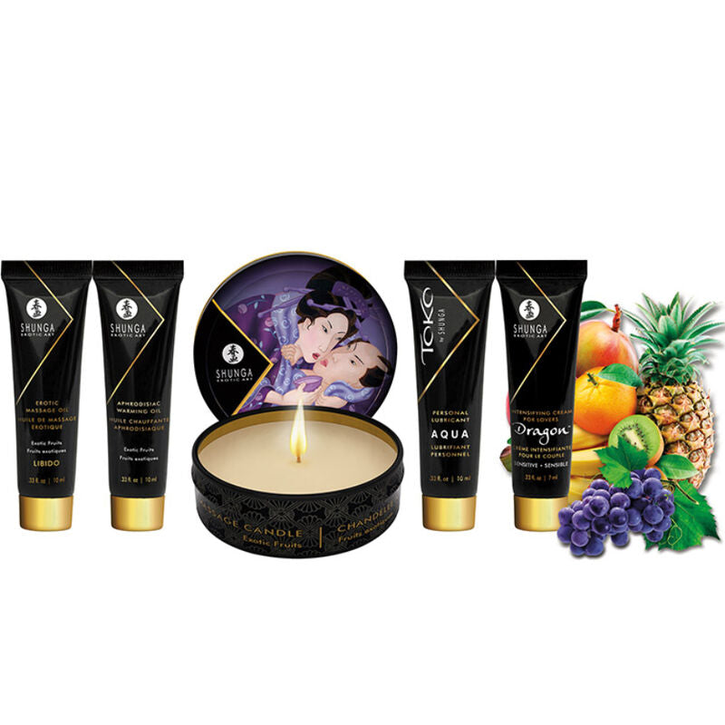 Kit Presente Erótico SHUNGA Gueixa Secreta Frutas Exóticas com 5 produtos para casais.