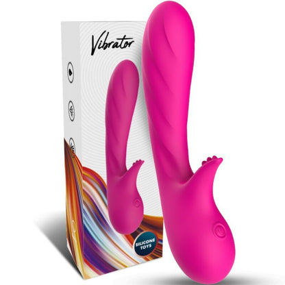 Close-up do vibrador ARMONY Romance Fúcsia, mostrando o design ergonómico e suave do silicone.