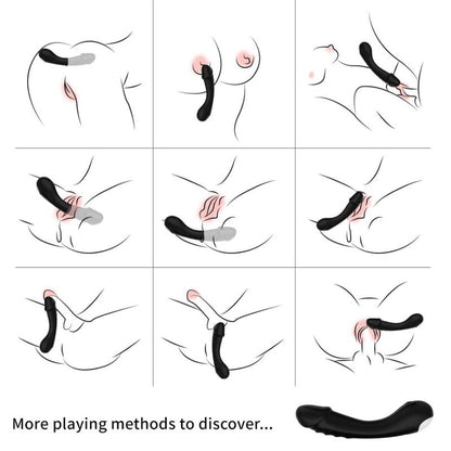 Close-up do vibrador ARMONY Ponto G em silicone preto, destacando o design curvo e material suave.