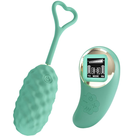 Ovo vibratório PRETTY LOVE Vivian Green com controle remoto, exibindo seu design elegante e cor verde.