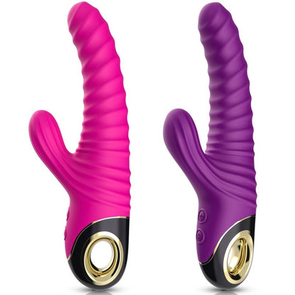 Close-up of the ARMONY Vibrador Silicone Eternity Fúcsia showing its ergonomic design and smooth texture.