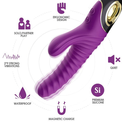 Close-up of the ARMONY Eternity Silicone Roxo Vibrator, highlighting its smooth texture, ergonomic design, and vibrant purple color.