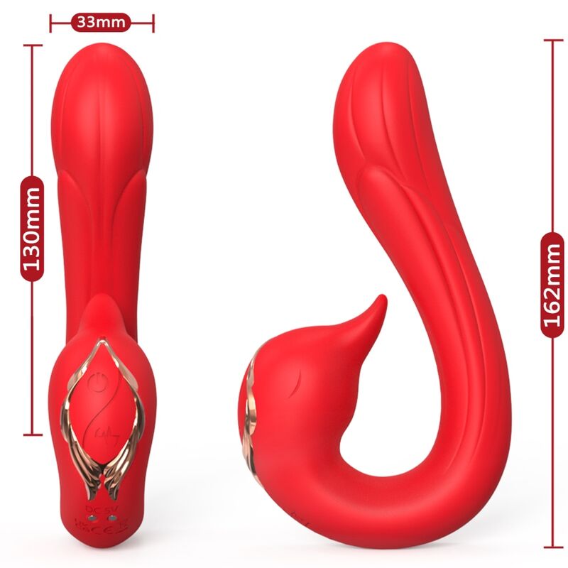 Vibrador ARMONY Golfinho Multiposição com Efeito de Calor Vermelho