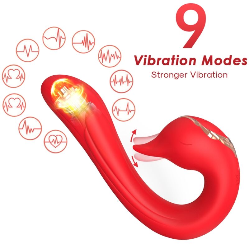 Vibrador ARMONY Golfinho Multiposição com Efeito de Calor Vermelho