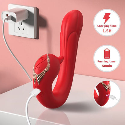Vibrador ARMONY Golfinho Multiposição com Efeito de Calor Vermelho