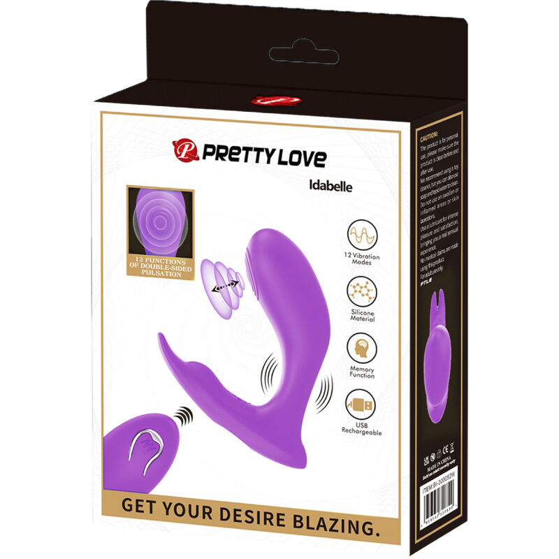 Close-up do PRETTY LOVE Vibrador Idabelle Violeta com controle remoto