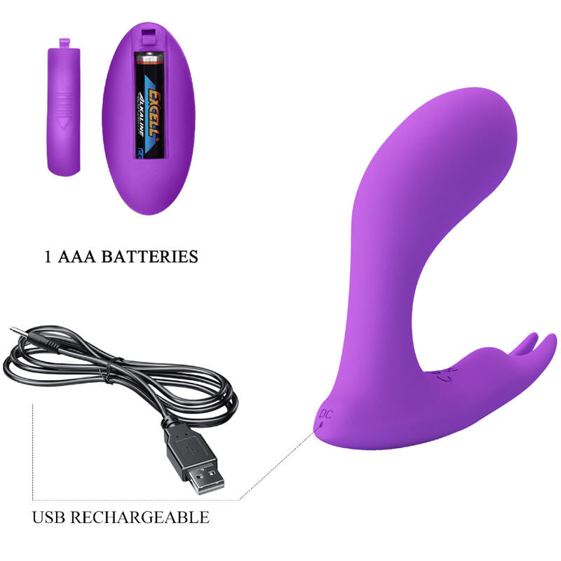 Close-up do PRETTY LOVE Vibrador Idabelle Violeta com controle remoto