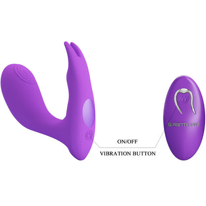 Close-up do PRETTY LOVE Vibrador Idabelle Violeta com controle remoto