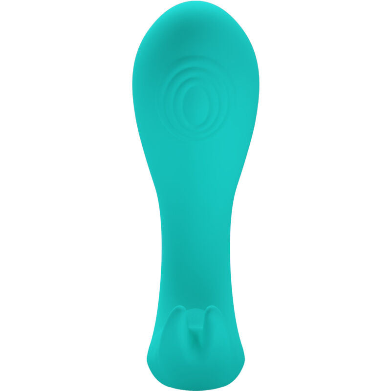 Vibrador G e Clitóris PRETTY LOVE Idabelle com Controle Remoto e Pulsação Azul, mostrando design ergonómico em silicone.