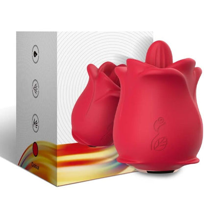 ARMONY Vibrador Aspirador Clitoriano Rosa Vermelho com design de rosa e 9 modos de vibração.