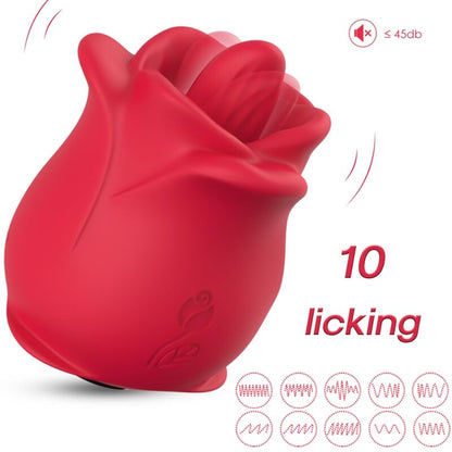 ARMONY Vibrador Aspirador Clitoriano Rosa Vermelho com design de rosa e 9 modos de vibração.