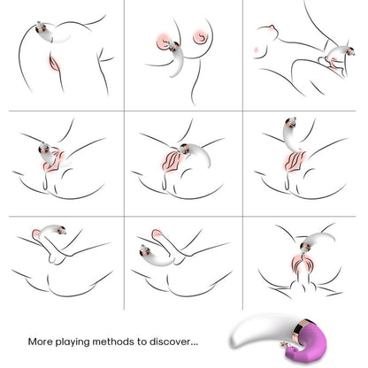 Vista detalhada do estimulador clitoriano ARMONY Sweetmoon com ventosa e vibrador de ponto G rosa.
