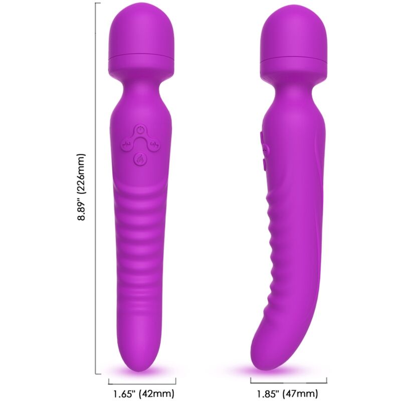 ARMONY Massageador Vibrador com Efeito de Calor Impermeável Roxo, mostrando o design ergonómico e material de silicone.