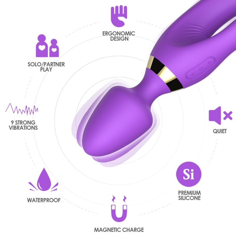ARMONY Vibrador Coelhinho Roxo com silicone médico e recarregável USB.