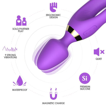 ARMONY Vibrador Coelhinho Roxo com silicone médico e recarregável USB.
