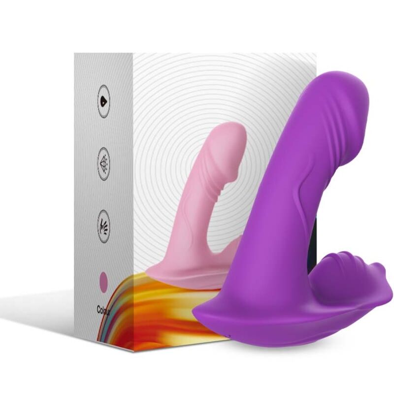 Vibrador Wearable ARMONY Roxo com Controlo Remoto, detalhe do design ergonómico e silicone.