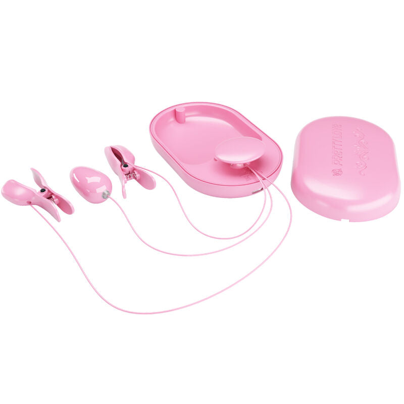 Close-up of the PRETTY LOVE Kit Eletroestimulação Pinças Mamilo Vibração Rosa showing its features.