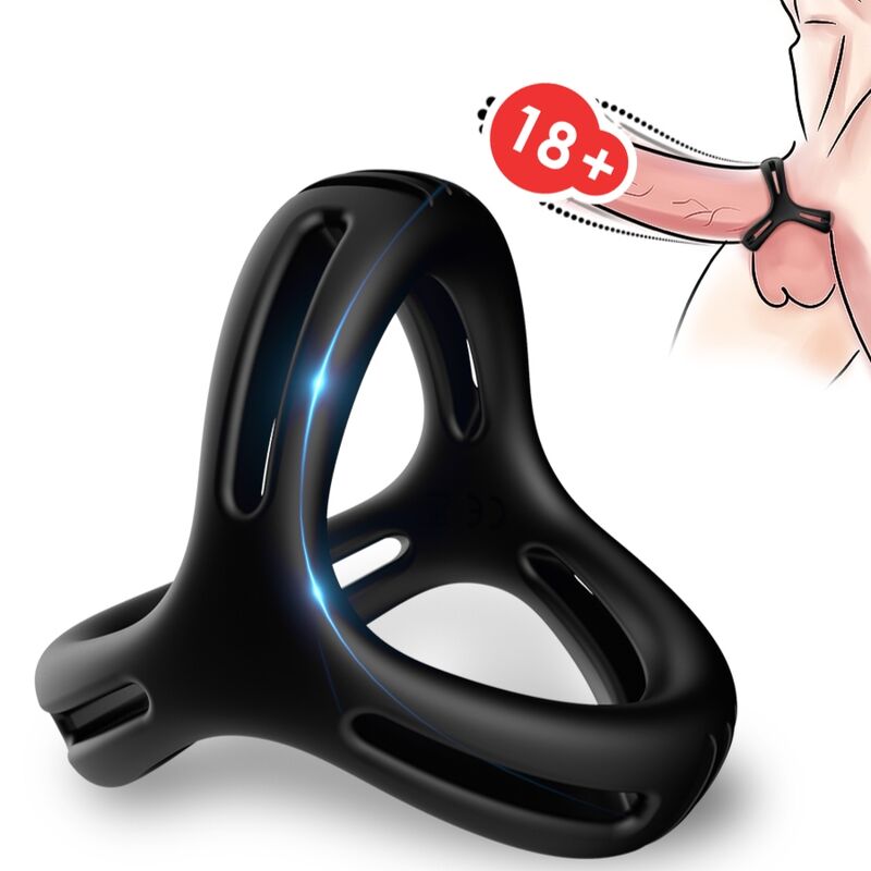ARMONY Anel Peniano X-Ring Multiposição Preto em silicone ergonómico para maior prazer e ereção.