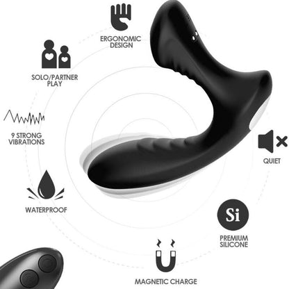 Vibrador anal ARMONY Storm com controle remoto, ideal para estimulação da próstata.