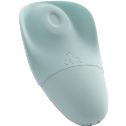 Close-up do CONTROL Clit Tok Língua Estimuladora Recarregável, destacando seu design ergonômico e material de silicone.