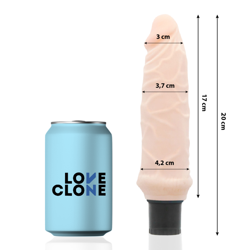 LOVECLONE - VIBRADOR AUTOLUBRICANTE IVAR 20 CM - 3,7 CM